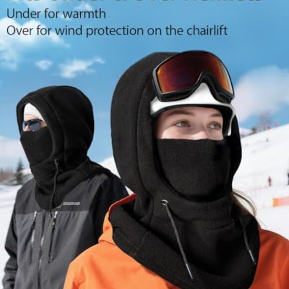 Thermal Fleece Balaclava Ski Mask 3-in-1 Adjustable Helmet-Compatible